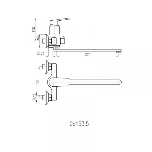 Смеситель для ванны Rav Slezak Colorado CO153.5BC универсальный цвет Белый Хром