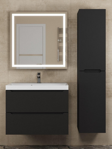 Зеркальный шкаф Uperwood Tanos 70 ZTanos70b с подсветкой цвет Черный