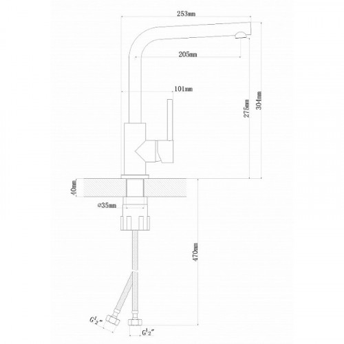 Смеситель для кухни Florentina Дельта 313.06H.1123.104 Бежевый латунь