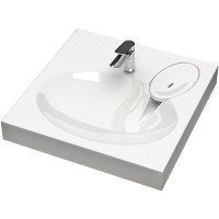 Раковина Maretti Eleganza 59 EN13SM31-844 на стиральную машину Белая искусственный камень (литьевой мрамор) подвесная, на стиральную машину