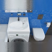 Раковина Maretti Eleganza 59 EN13SM31-844 на стиральную машину Белая искусственный камень (литьевой мрамор) подвесная, на стиральную машину