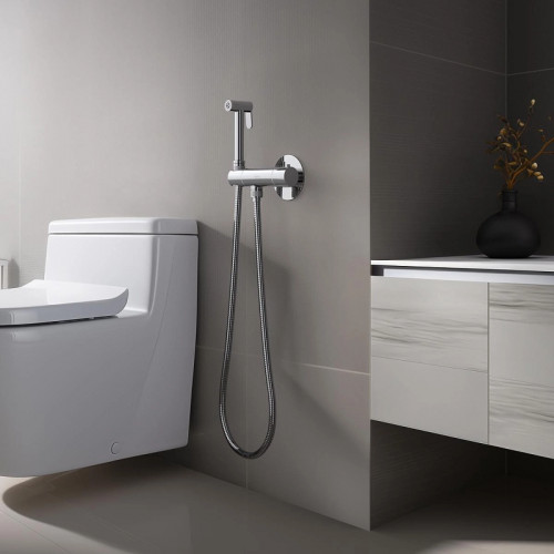 Гигиенический душ со смесителем Aquatek Оберон AQ1027CR с термостатом Хром латунь встраиваемый