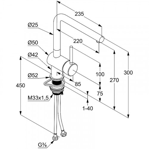 Смеситель для кухни Kludi L Steel 45803F877 Сталь латунь