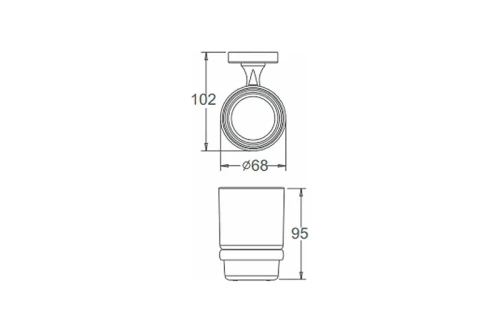 Стакан для зубных щеток Ekko E1706 цвет Хром
