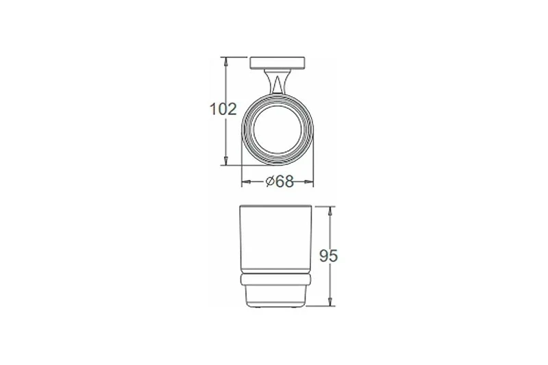 Стакан для зубных щеток Ekko E1706 цвет Хром