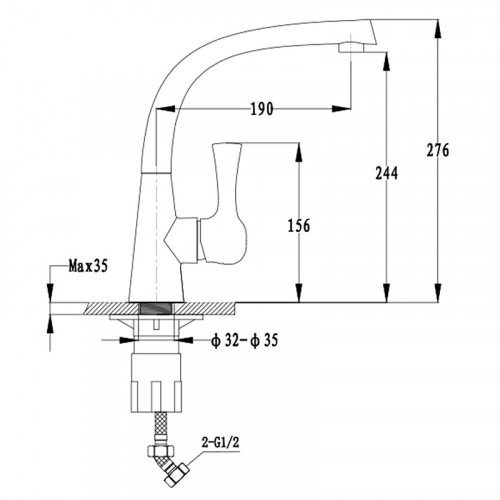 Смеситель для кухни GranFest 3723 цвет Графит