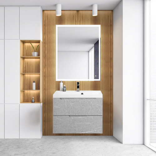 Тумба под раковину BelBagno Vittoria 80 VITTORIA-800-2C-SO-TB-P подвесная Toros Bianco МДФ / ЛДСП