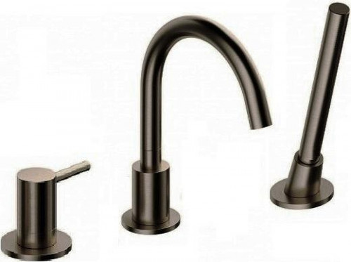 Смеситель на борт ванны Remer Minimal N072CFP цвет Черный брашированный хром