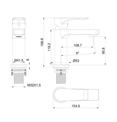 Смеситель для раковины Wonzon &amp; Woghand WW-A40222-MB цвет Черный матовый