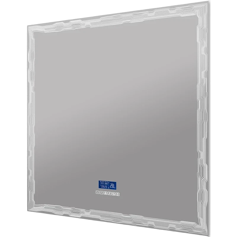Зеркало Cezares 90 45063 с подсветкой с сенсорным выключателем Touch System, с подогревом, с радио и датчиком температуры стекло
