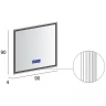 Зеркало Cezares 90 45063 с подсветкой с сенсорным выключателем Touch System, с подогревом, с радио и датчиком температуры стекло