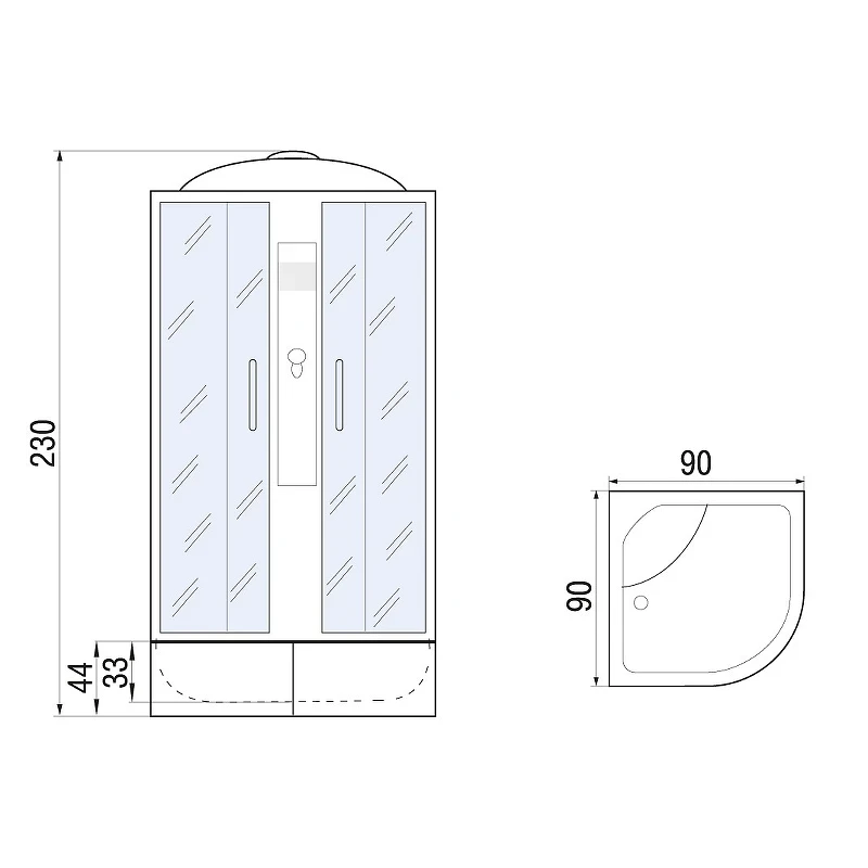 Душевая кабина River Desna XL 90x90 MT 10000006137 с поддоном