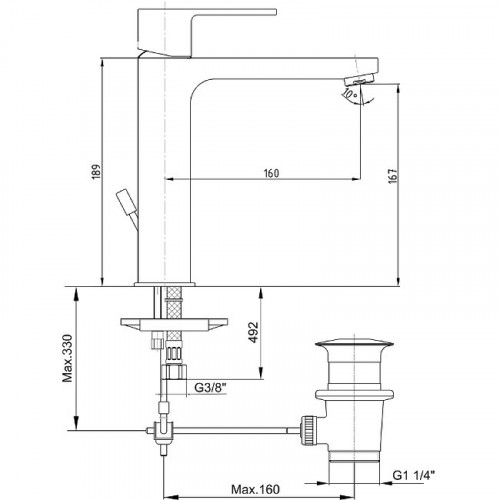 Смеситель для раковины E.C.A. Nita 102188049EX Хром латунь