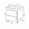 Тумба с раковиной Azario Lotos 60/2 Н CS00081983 Белая
