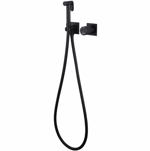 Гигиенический душ со смесителем Abber Rund AF8725B Черный матовый латунь встраиваемый