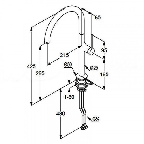 Смеситель для кухни Kludi Reef 508036675 цвет Черный матовый