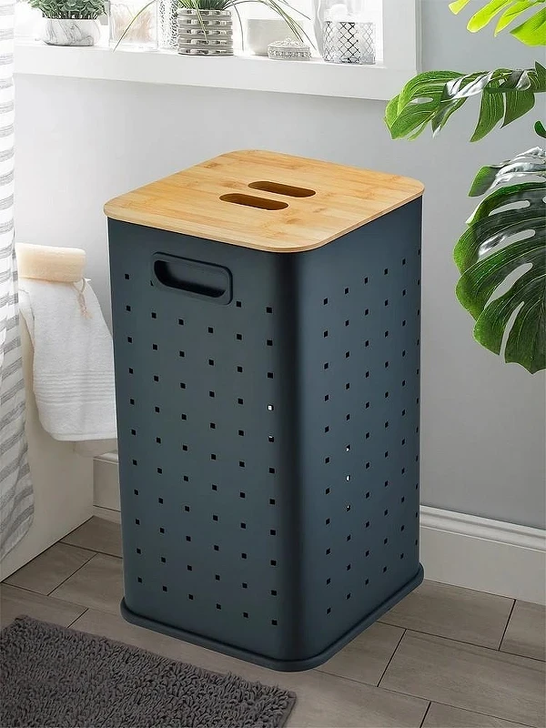Корзина для белья WeltWasser Nansy BL 35L 10000013376 Черная матовая