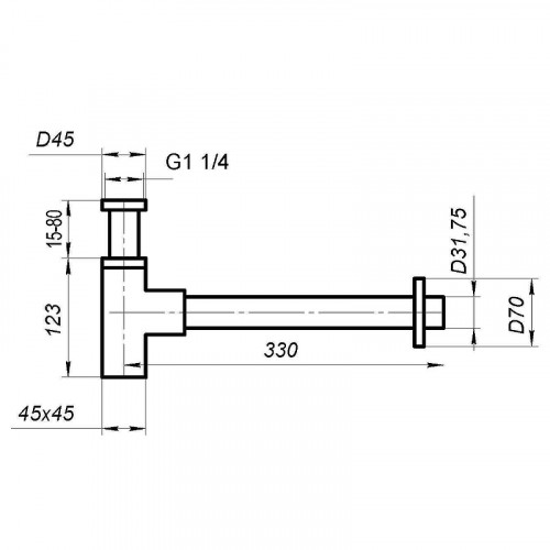 Сифон для раковины BelBagno BB-SMQ2-01 Хром