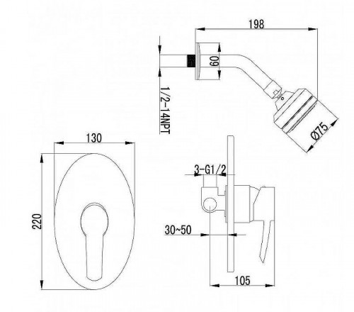 Душевая система Lemark Atlantiss LM3220C Хром