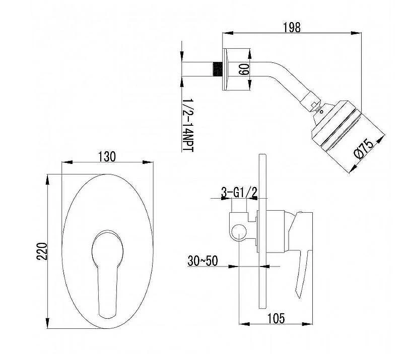 Душевая система Lemark Atlantiss LM3220C Хром