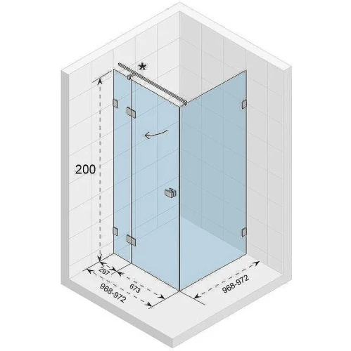 Душевой уголок Riho SZ Scandic NXT X203 97х97 L G001061120 (GX00074C1) профиль Хром стекло прозрачное