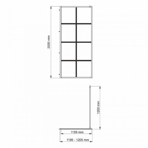 Душевая перегородка WasserKRAFT Glan 120 66W40 профиль Черный матовый стекло прозрачное