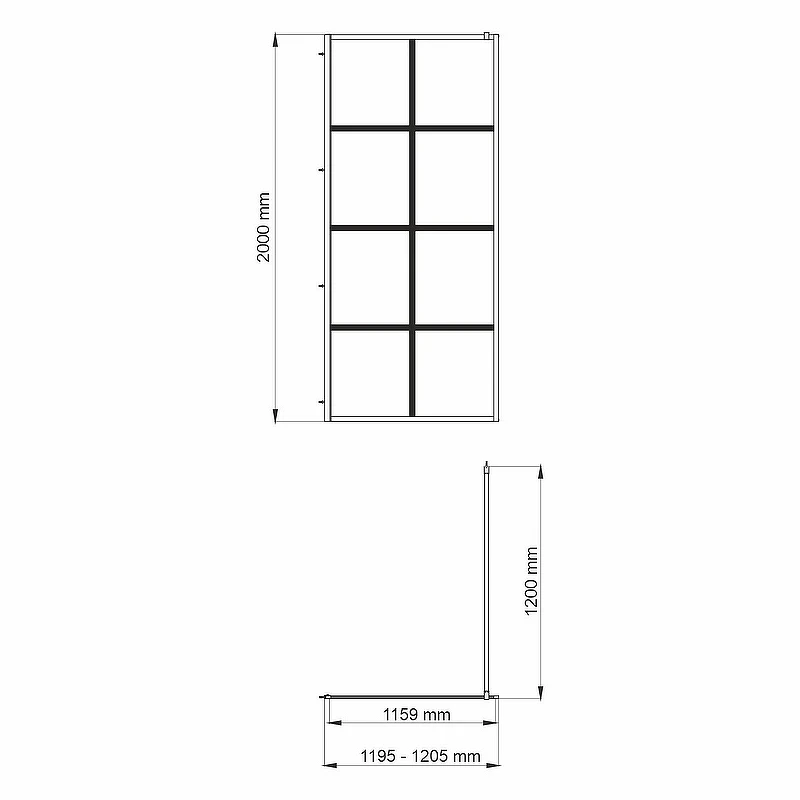Душевая перегородка WasserKRAFT Glan 120 66W40 профиль Черный матовый стекло прозрачное