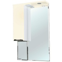 Зеркало со шкафом Bellezza Альфа 55 L 4618808002070 с подсветкой Белое Бежевое МДФ / ЛДСП, стекло