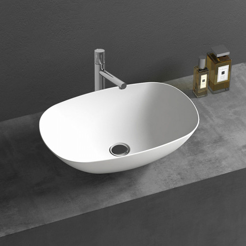 Раковина-чаша Vincea 54 VBS-6T12MW Белая матовая искусственный камень (литьевой мрамор) накладная