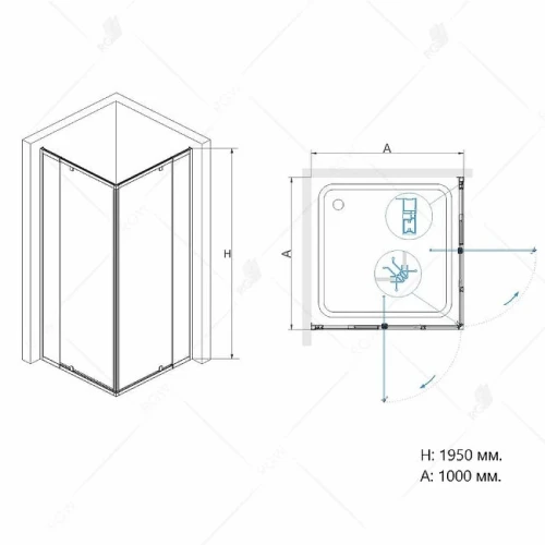 Душевой уголок RGW Passage PA-38 100х100 06083800-11 профиль Хром стекло прозрачное