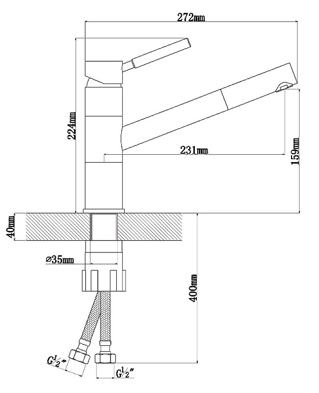 Смеситель для кухни Florentina Фита 313.18L.1223.107 Песочный латунь