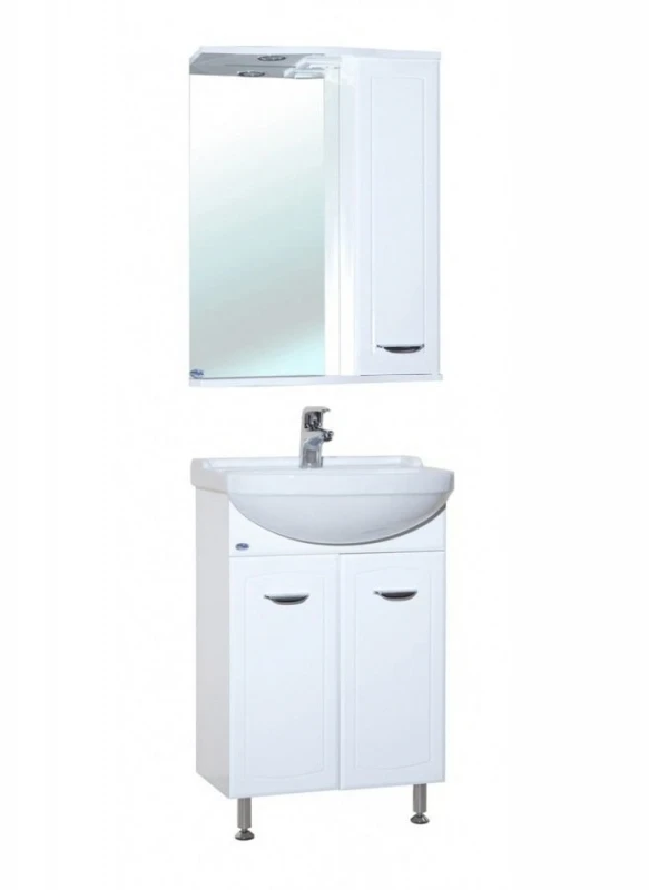 Зеркало со шкафом Bellezza Классик 60 R 4611909001010 с подсветкой Белое МДФ / ЛДСП, стекло