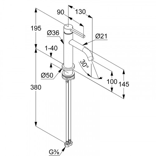 Смеситель для раковины Kludi Nova Fonte Pura 200260515 Хром латунь