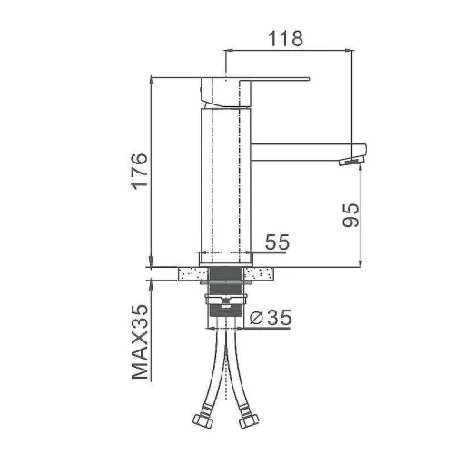 Смеситель для раковины Ekko E1081-22 Серый