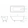 Чугунная ванна Delice Aurora 170x70 DLR230605 без отверстий под ручки и антискользящего покрытия