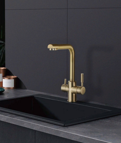 Смеситель для кухни Frap H52 F4352-3 Сатин золотой латунь