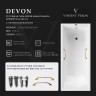 Чугунная ванна Vinsent Veron Devon 170x70 VDV1707045H/VH0012GD-AS цвет Белый с квадратными золотыми ручками и антискользящим покрытием