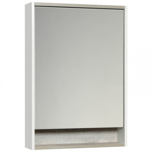 Зеркальный шкаф Aquaton Капри 60 1A230302KPDA0 с подсветкой Бетон пайн Белый МДФ / ЛДСП, стекло