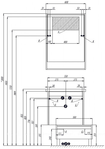 Зеркальный шкаф Aquaton Капри 60 1A230302KPDA0 с подсветкой Бетон пайн Белый МДФ / ЛДСП, стекло