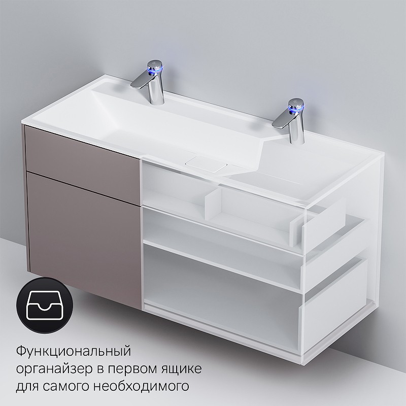 Тумба под раковину AM.PM Inspire V2.0 120 M50AFHX1203EGM подвесная Серая матовая МДФ / ЛДСП