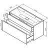 Тумба под раковину AM.PM Inspire V2.0 120 M50AFHX1203EGM подвесная Серая матовая МДФ / ЛДСП