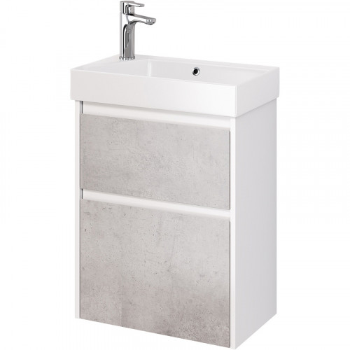 Тумба под раковину Dreja Slim 55 99.0502 подвесная Бетон Белый глянец МДФ / ЛДСП
