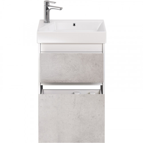 Тумба под раковину Dreja Slim 55 99.0502 подвесная Бетон Белый глянец МДФ / ЛДСП