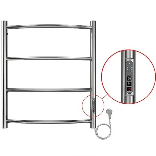 Электрический полотенцесушитель Azario Verona 500x600 П4 AZ04856 диммер справа Хром