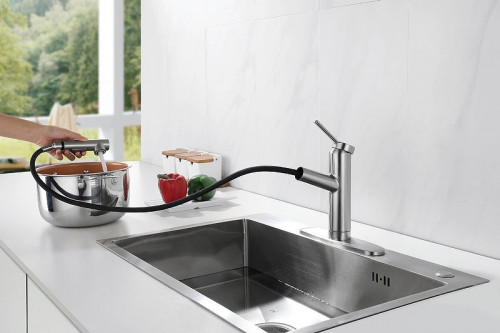 Смеситель для кухни Emar Steel ЕС - 3012 цвет Сатин