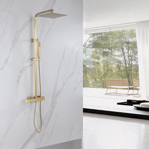 Душевая система Abber Daheim AF8260GL c термостатом цвет Золото матовое