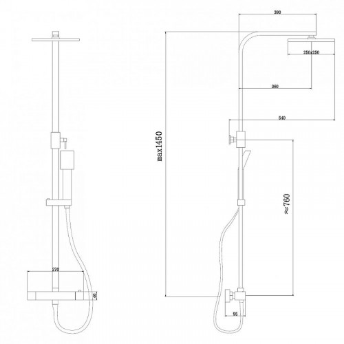 Душевая система Abber Daheim AF8260GL c термостатом цвет Золото матовое