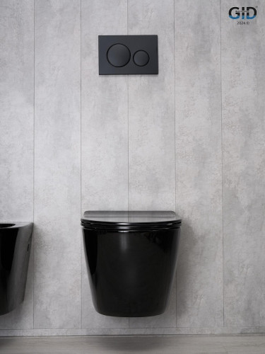 Унитаз Gid Convexo Tr2198-18 62204Y подвесной цвет Черный глянцевый с сиденьем Микролифт