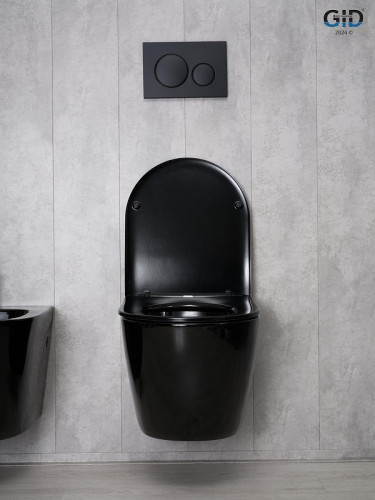 Унитаз Gid Convexo Tr2198-18 62204Y подвесной цвет Черный глянцевый с сиденьем Микролифт