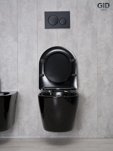 Унитаз Gid Convexo Tr2198-18 62204Y подвесной цвет Черный глянцевый с сиденьем Микролифт